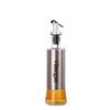 Japanese-Style Glass Oil Dispenser with Stainless Steel Press Nozzle for Soy Sauce, Vinegar, and Seasonings