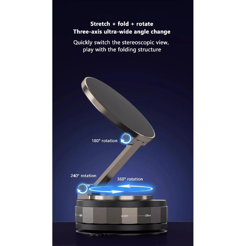 Vacuum Suction Phone Holder Magnetic Car Navigation Bracket 360 Degree Rotation For Xiaomi Iphone Huawei Multyple Phone