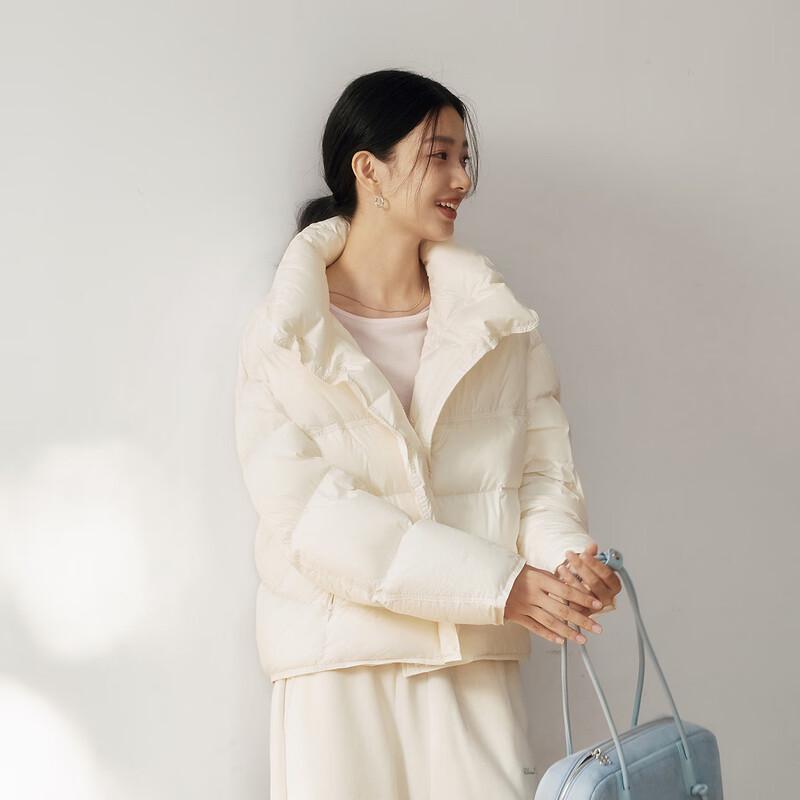 Semir Chen Duling Women's 90% Goose Down Short Puffer Jacket with Anti-Stain Finish