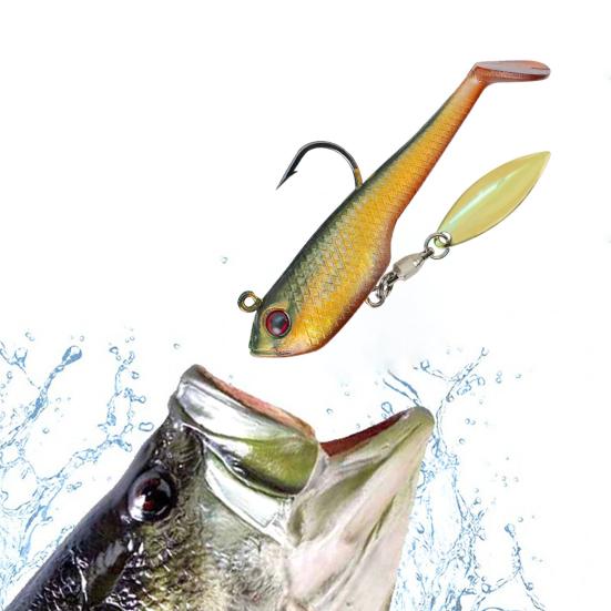 6Pcs Soft Fishing Lures Artificial Baits with Sharp Hook Realistic Looking Bright Color T-Tail Fake Baits Swimbait Fishing Tackle