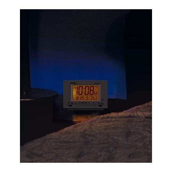 Reloj Seiko despertador iluminación automática onda de radio calendario digital visualización de temperatura visible incluso de noche blanco perla SQ778W SEIKO
