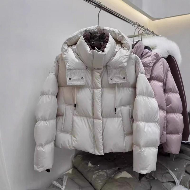 Womens Thick Short Puffer Jacket With Hood Warm Winter Cotton Coat Small Stature Solid Color Casual Outerwear
