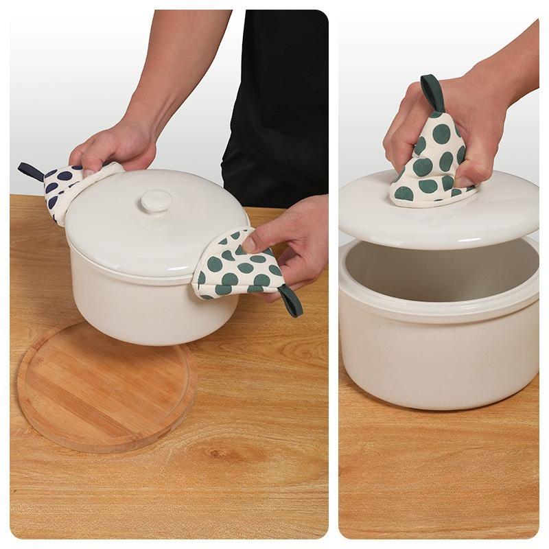 1pc Heat-Resistant Sleeve Triangular Heat-Resistant Cap Thickened Cotton Fabric Kitchen Easy-Clean Household Pot Holder