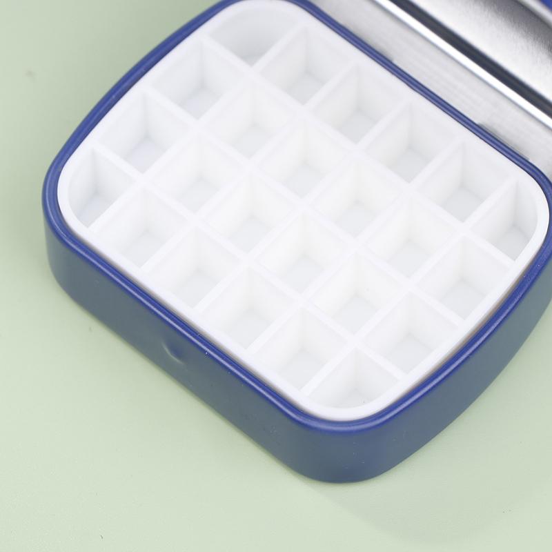 Portable Empty Watercolor Tin Box 24 Grids Mini Watercolor Paint Palette Travel Painting Paint Tray Art Supplies