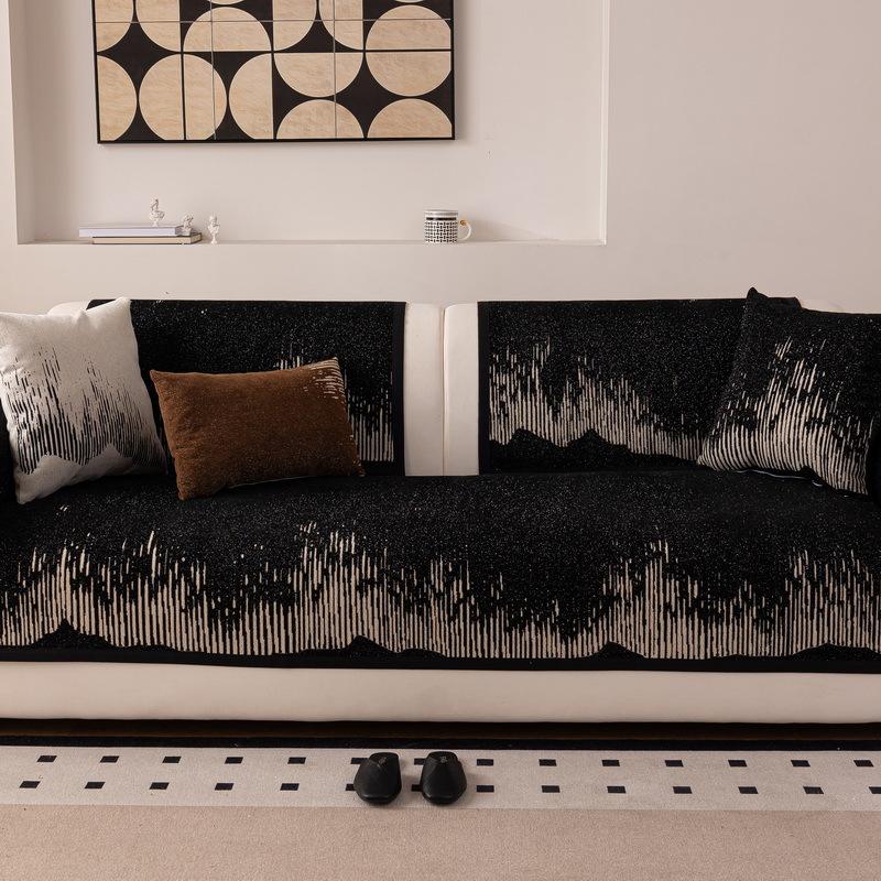 New Sofa Cover Non-Slip Light Luxury High-End Sofa Towel Straight Row Three-Person Seat Cushion Cover Universal In All Seasons