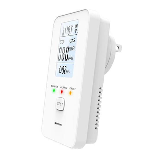 

4-In-1 Multi-function Detector Natural Gas Carbon Monoxide Propane Detector Home Apartment RV US Plug белый