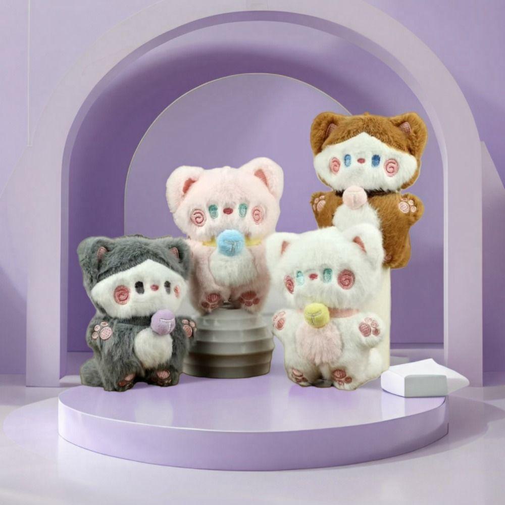 Stuffed Coffee Cat Plush Keychain Hugging Animal Plush Key Chain Cute Cat Plush Doll Children