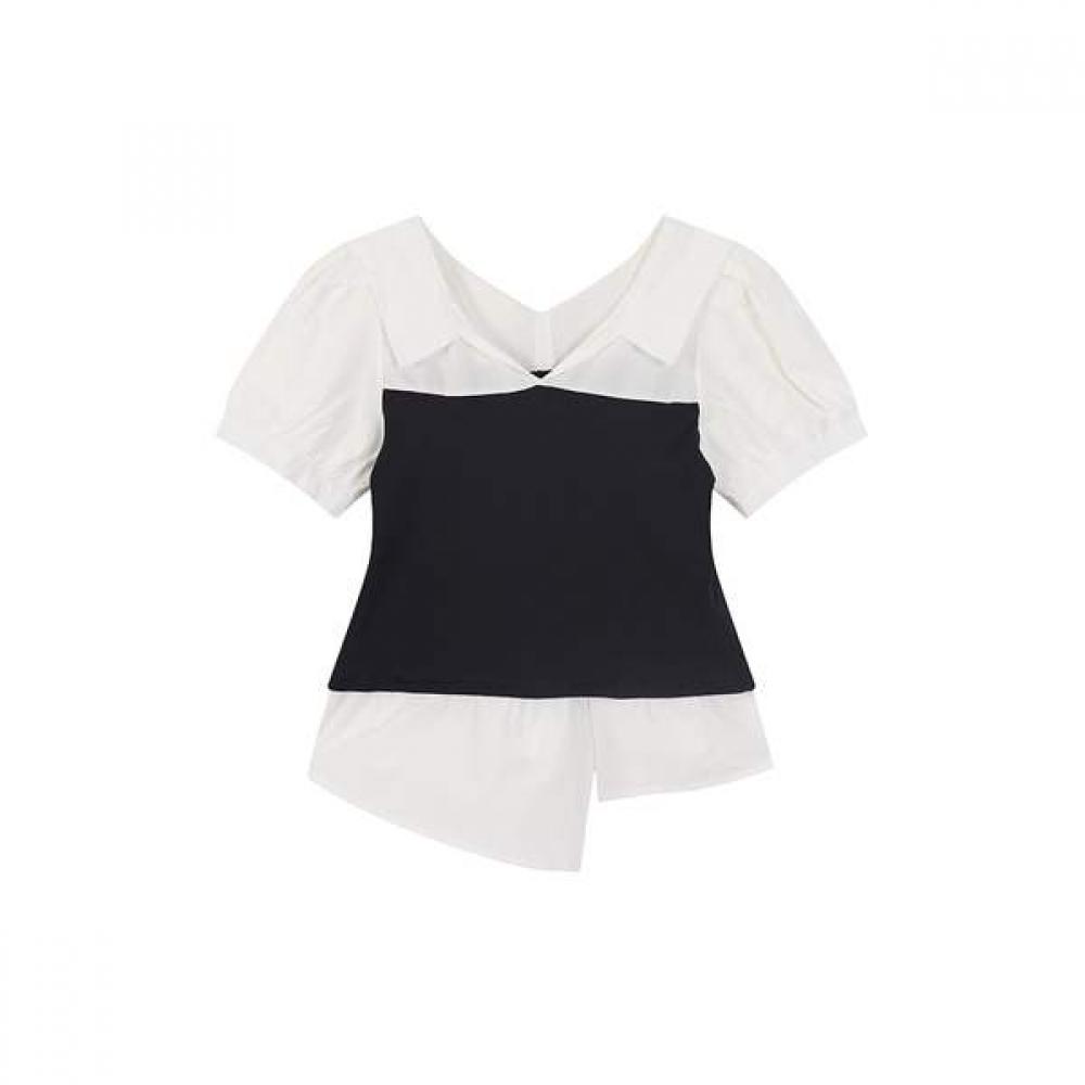 

Lap Open Collar Color Puff Blouse As2wb420 IV (ivory)/FF
