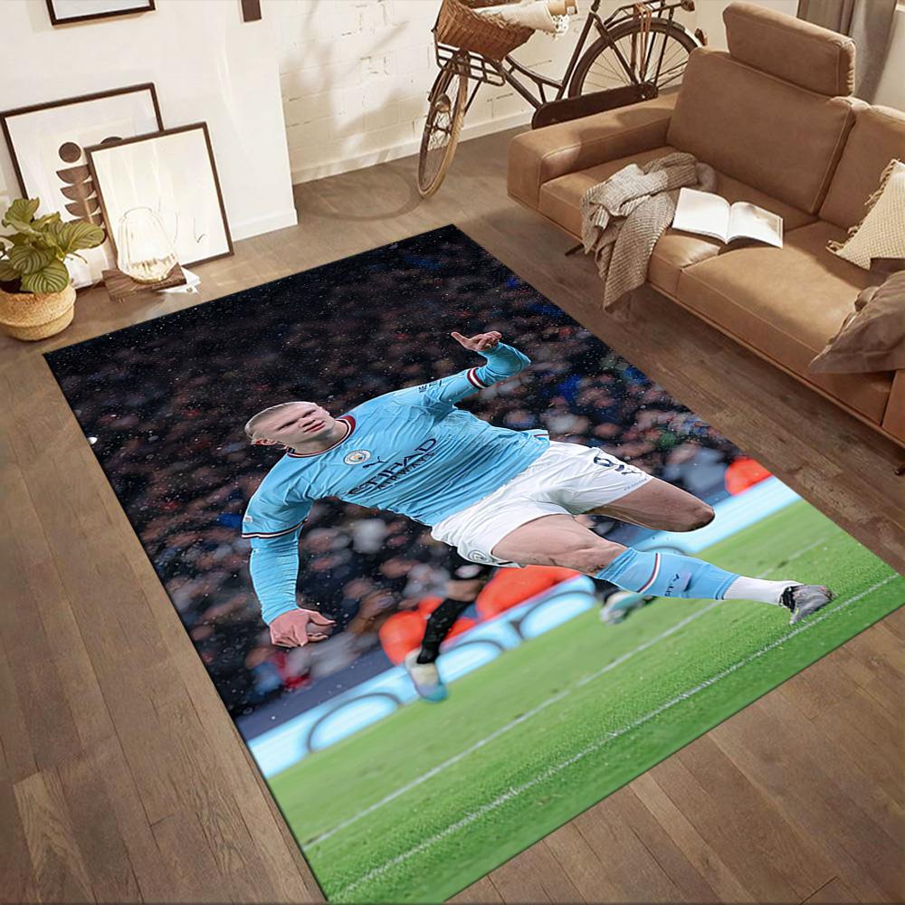 Haaland Enthusiasts Square rugs are a great choice for living rooms, bedrooms, home décor, and as gifts.