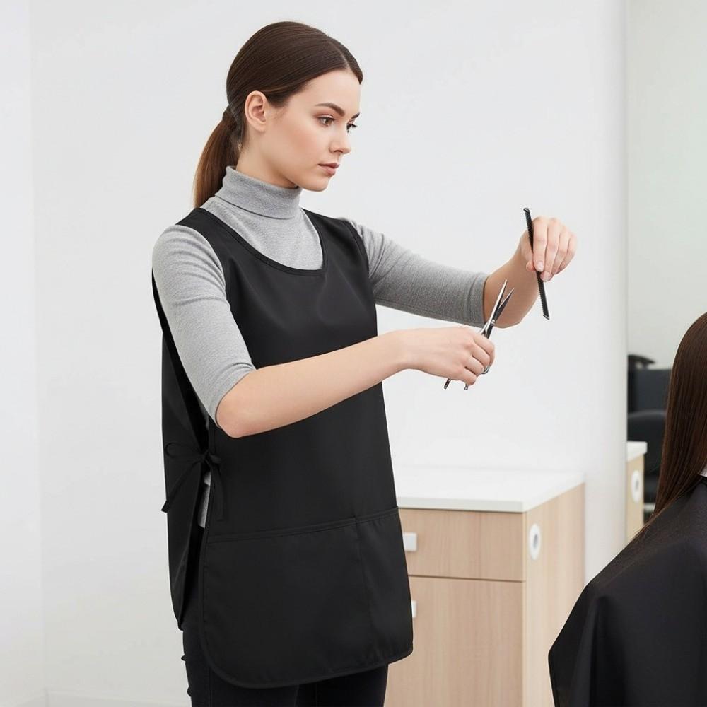 Heavy Duty Salon Barber Apron Deep Pockets Stain Resistant Apron Waterproof Apron  Cleaning Work
