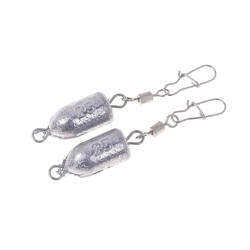 2Pcs Fishing Sinkers Weights Bullet Sinker Rolling Swivel With Interlock Snap Connector 10/15/20/25/30/40/50/60G Fishing Tackle