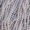 High Luster 6-6.5mm Threaded Flat White Freshwater Pearls for DIY Jewelry