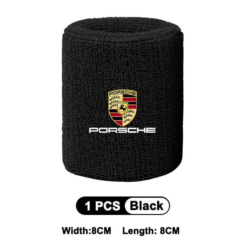 Met Auto Logo Badge Armband Sportpolsbandjes Mannen Vrouwen Absorberende Polsband Voor Porsche Panamera Cayenne Taycan 911 718 Macan