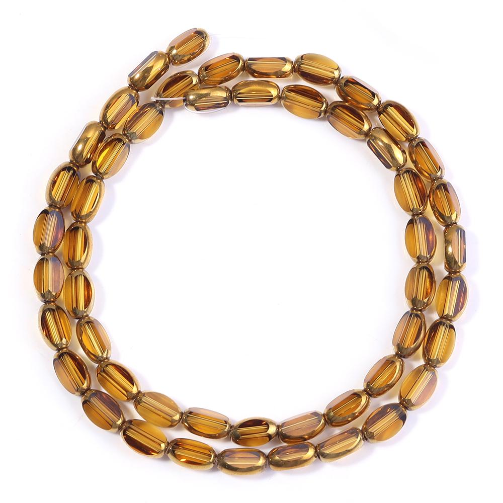 1 Strand 4x7mm Faceted Oval Crystal Beads Colorful Loose Spacer Glass Rice Beads For DIY Handmade Bracelet Necklace Accessories