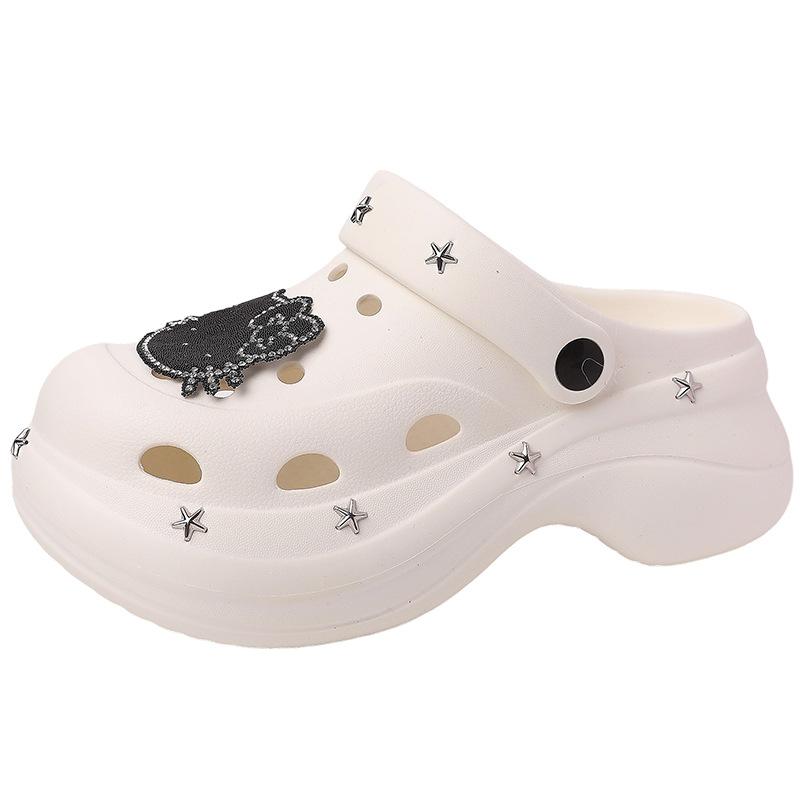 Casual EVA sandals cartoon kitten thick-soled hole shoes summer fashion heightening comfortable non-slip bag head cool slippers