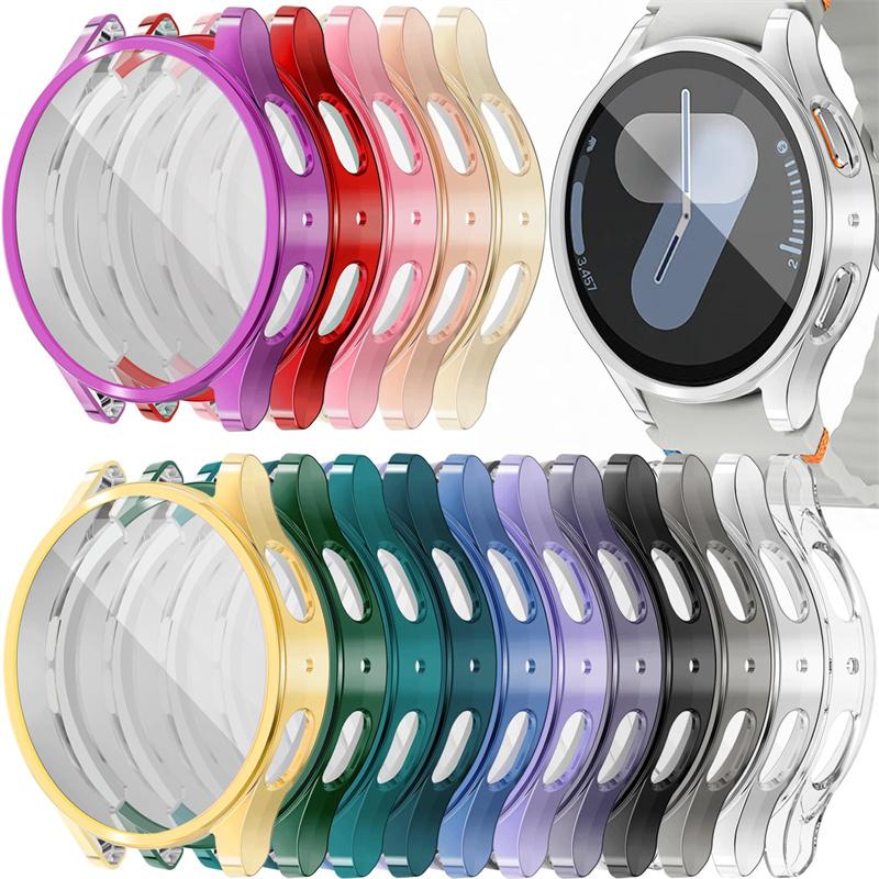 TPU Full Case for Samsung Galaxy Watch 4 5 6 7 40mm 44mm Protector Cover Coverage Silicone Bumper Screen Protection Accessories