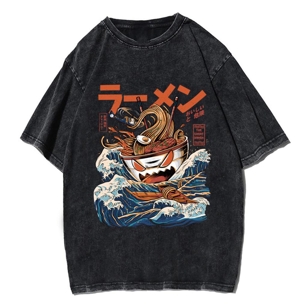 Y2K Anime Ramen Kaiju Herren Damen Unisex Harajuku T-Shirt Ropa Hombre Streetwear Retro Baumwoll T-Shirts Tees