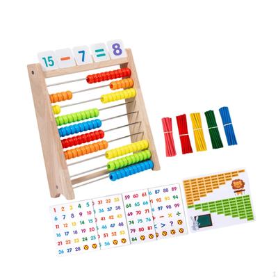 Klassischer Holz-Abakus Vorschul-Mathematiklernspielzeug Stabil mit Zählstäbchen Pädagogisch