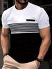 Fashion Men's T-Shirt Striped Pattern Short Sleeve Tee Summer Striped 3D Print Street Trend Simple Oversized Casual T-Shirt Men