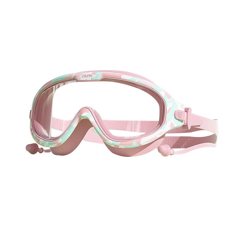 Children's Swimming Goggles Boys High Definition Anti-fog Waterproof Large Frame Swimming Glasses Swimming Cap Set Girls Diving Equipment