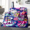 Pop Art Party Vibes Flannel Blanket Super Soft Warm Cozy Blanket For Sofa Bed Office Travel Allseason Home Decor Gift