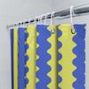 Bright Blue Yellow Shower Curtain Set Polyester Waterproof Bath Decor With Hooks (Set Of 1)