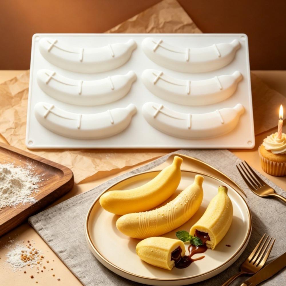 Food Grade Silicone Banana Mousse Cake Mold Banana Shaped Baking Mold  Chocolate Pudding