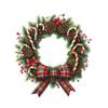 Wooden American Style Christmas Wreath Door Sign Flat Printed Plaque for Window and Decoration