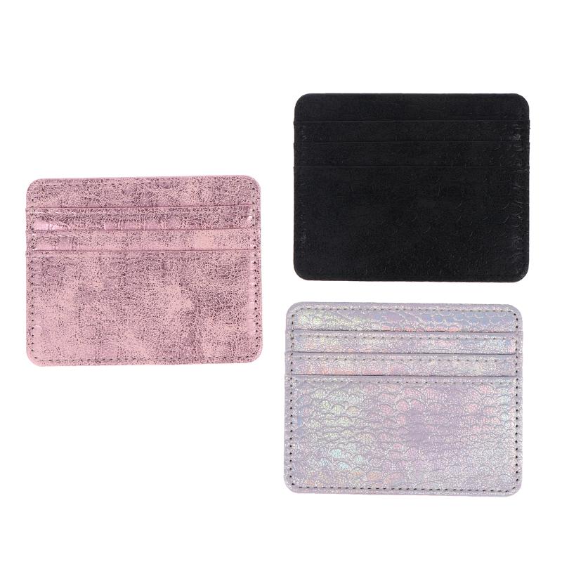 Portafoglio Mini in Pelle Ultra-Sottile Porta Carte di Credito Sottile Custodia Piccola per Documenti d'Identità da Uomo per Portafoglio da Donna Porta Carte a 4 Scomparti