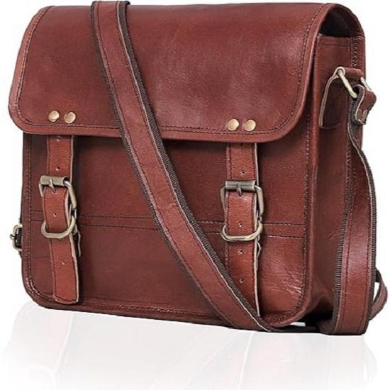 Geantă Messenger din Piele Naturală pentru iPad/Tabletă, Geantă Tip Messenger, Valizetă Mică, Geantă de Umăr Crossbody pentru Bărbați și Femei