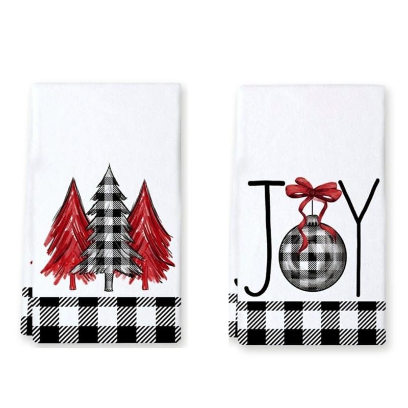 Quick Drying Christmas Kitchen Towels Decorative Holiday Dishcloths Drying Towel For Cleaning And Drying