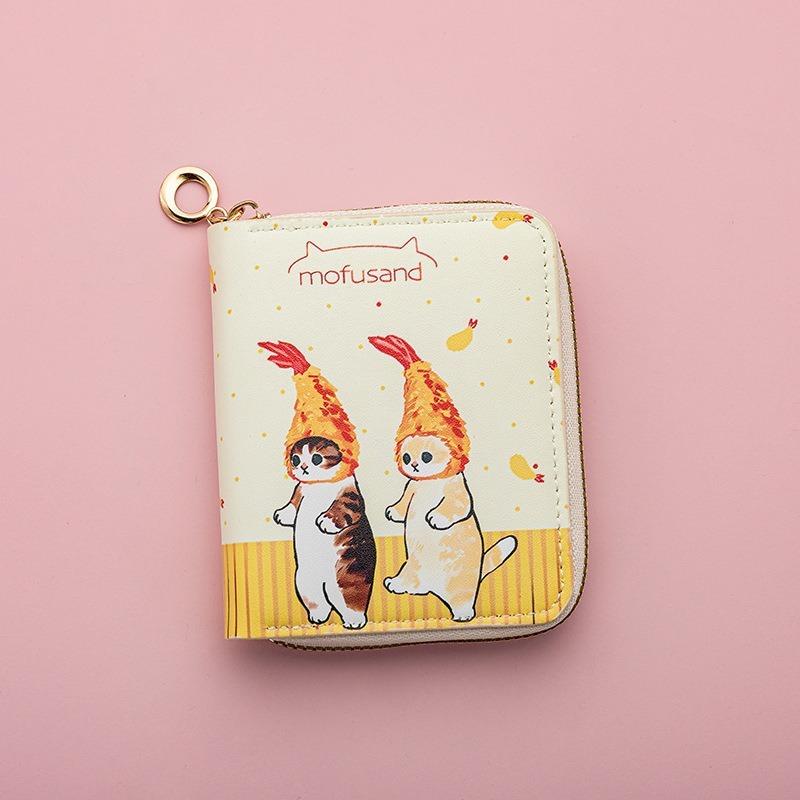Women's cartoon animation buckle short wallet, card bag, change bag, multi-card position wallet, waterproof and ultra-light.