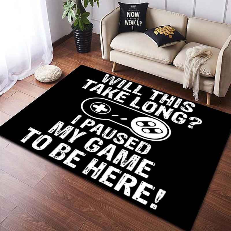 Cartoon Comic Game Handle Painting Carpet for Living Room Large Area Rug Black Soft Carpet Home Decoration Mats Boho Rugs