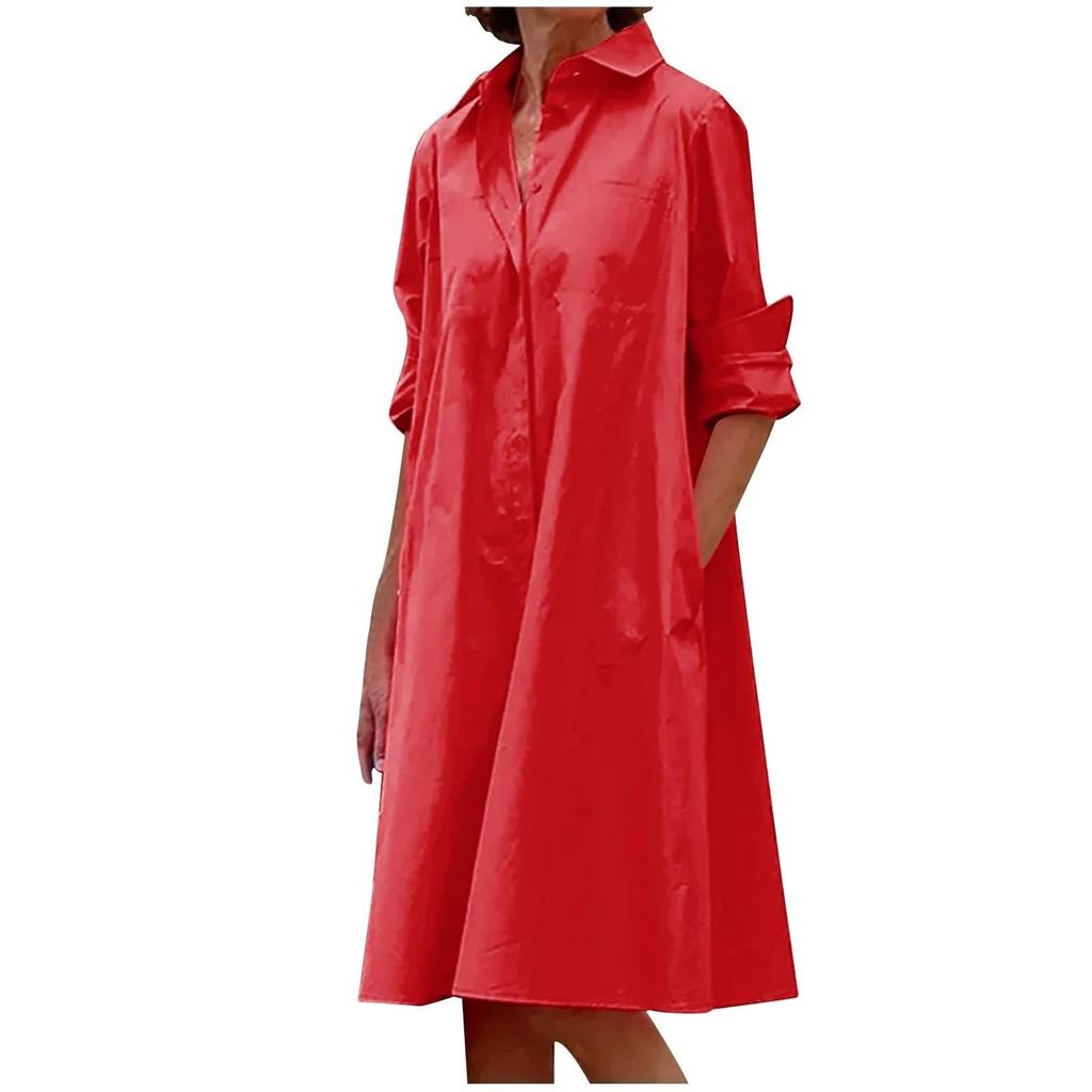 Women's Fashionable Loose Shirt And Long-sleeved Dress