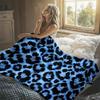 Blue Leopard Spots Flannel Blanket Soft Warm Christmas Halloween Blanket for Lightweight Cozy Room Home Decor Gifts