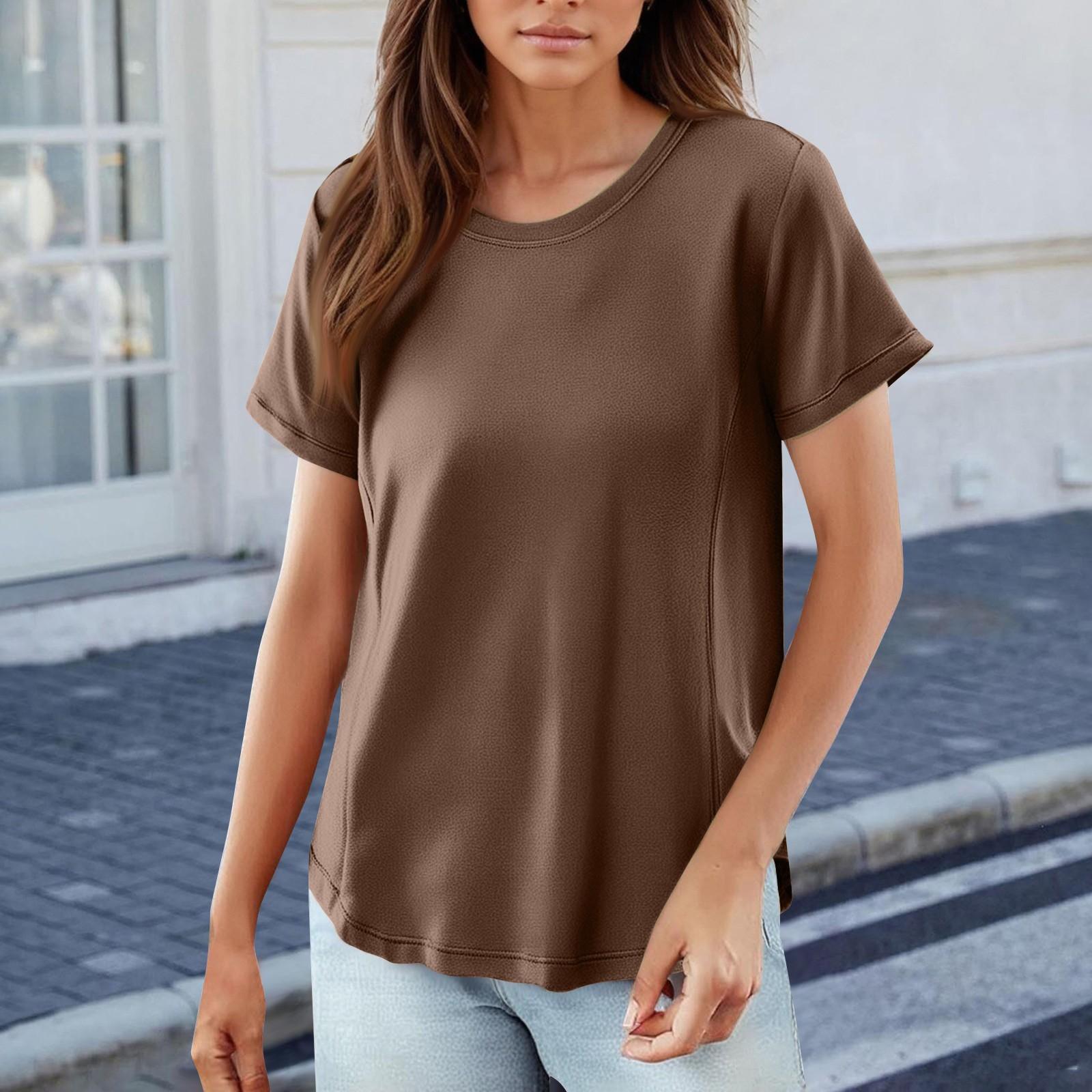 

T Shirts Short Sleeve Tees For Women Fashion Tops Lightweight Soft Casual Summer Outfits Clothes XXXXXXXXL хакі