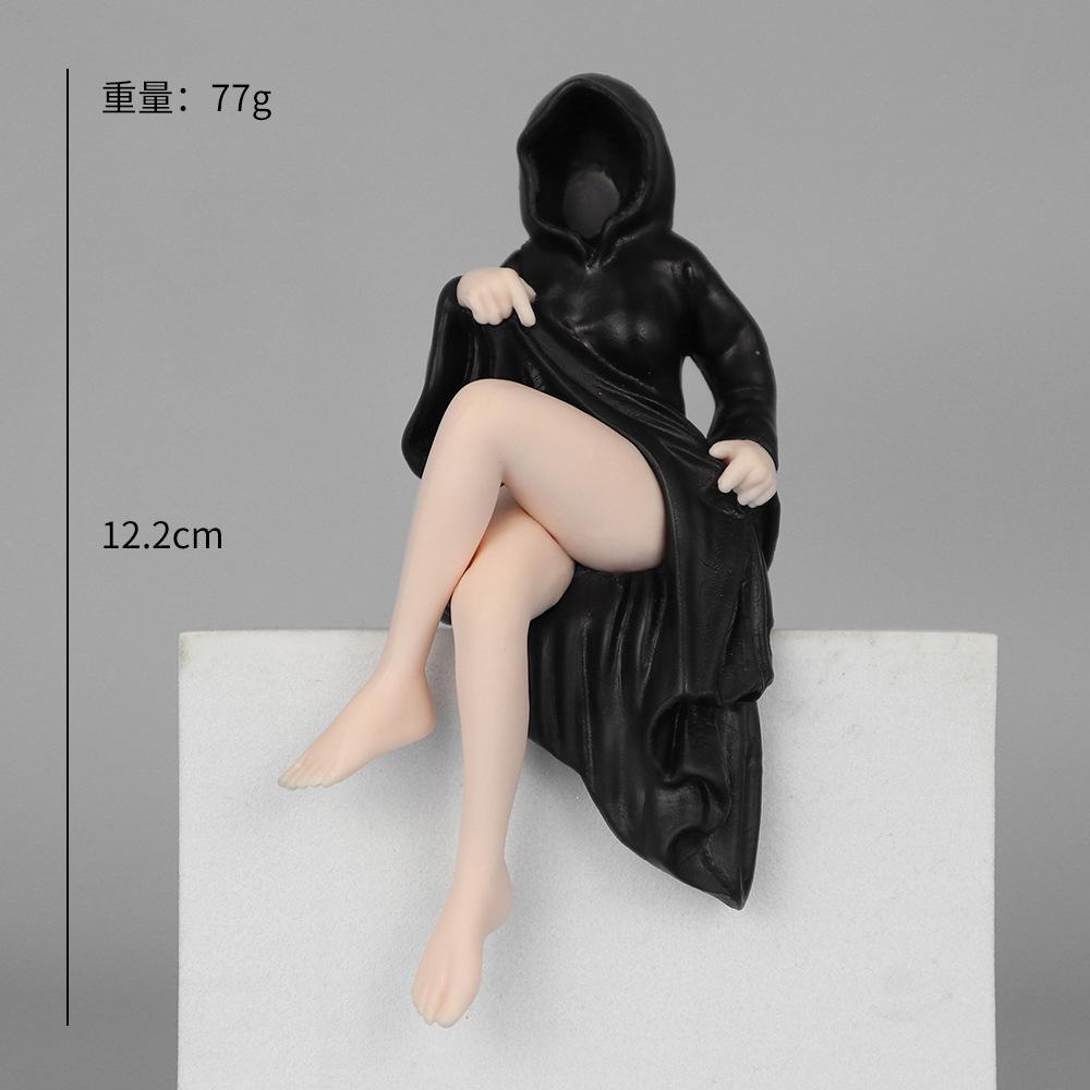 

New Black Robe Queen Figurine Halloween Mysterious Statue Car Accessory Ornament Desktop Decorative Item Gift