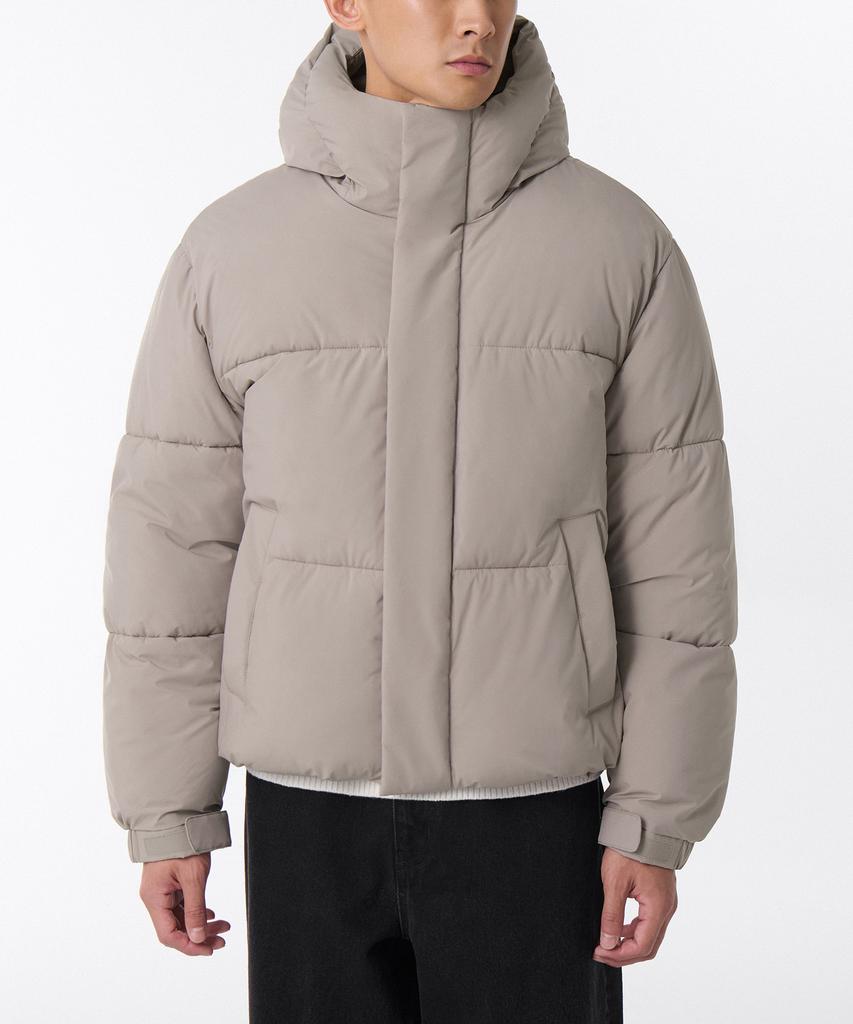 Musinsa Standard Daily Puffer Hooded Short Padded Jacket [Light Beige]