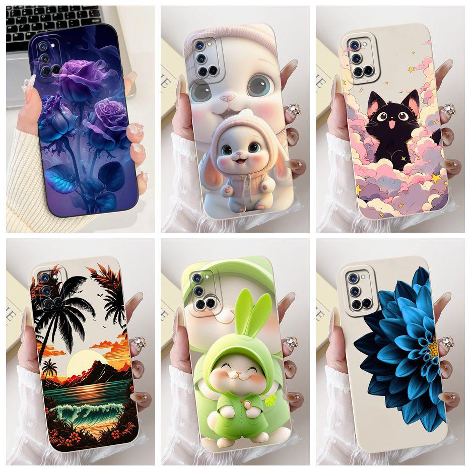 For Oppo A52 A72 A92 Case Stylish Flowers Cute Painted Cover Soft TPU Matte Phone Case For Oppo A92 A 52 72 OppoA52 OppoA72 Bags
