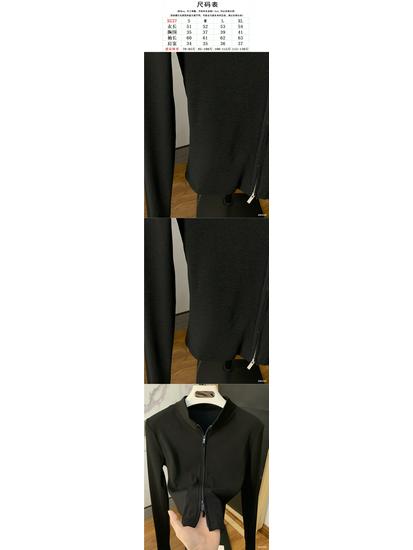 Versatile Women's Stand Collar Slim Fit Double Zipper Jacket - Stylish Long Sleeve T-shirt Cardigan for Autumn/Winter