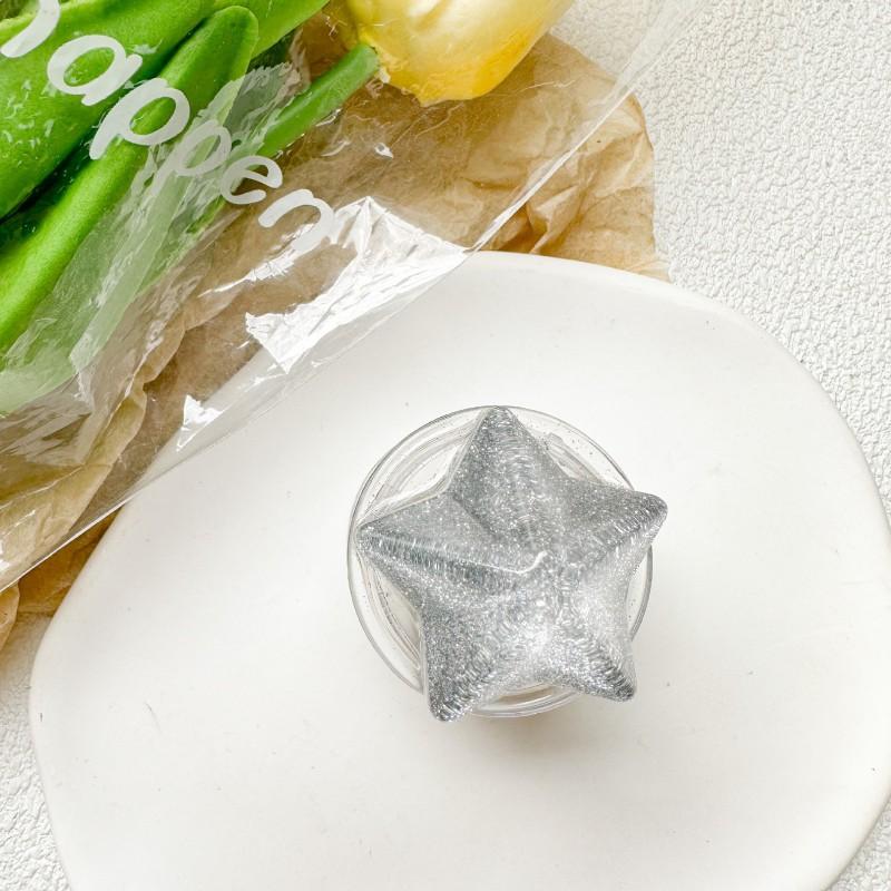 

Drop Glue Pentagram Phone Holder Desktop Airbag Extendable Small Fresh Japanese Ins Style Glitter Transparent Niche