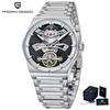 PAGANI DESIGN YS028 Tourbillon Mens Watch Sapphire Glass Hollow Mechanical Wristwatch Stainless Steel Waterproof Automatic Watch