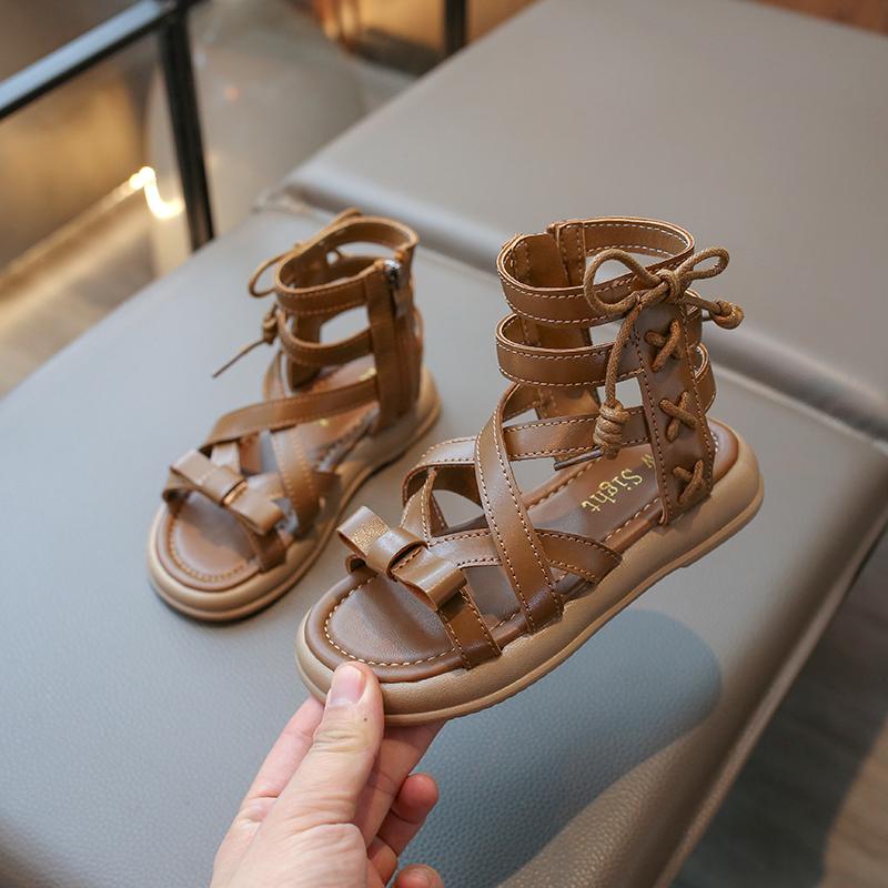 

Girls Gladiator Sandals New Summer Children Fashion Princess High-top Shoes Versatile Kids Causal Beach Holiday Sandals 26