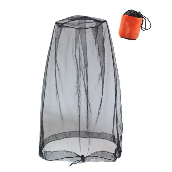 

Москитная сетка на голову Тонкая сетка Защита лица с кулиской для шляп Дышащая чёрный