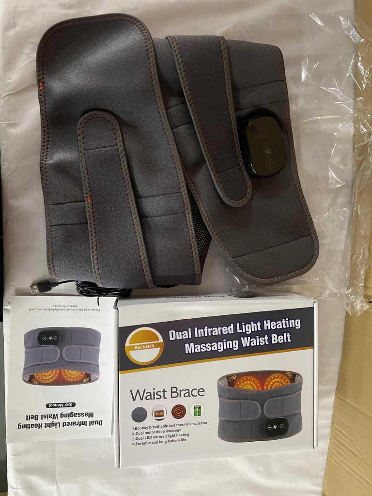 USB Rechargeable Heated Massage Waist Belt with Red Light Therapy