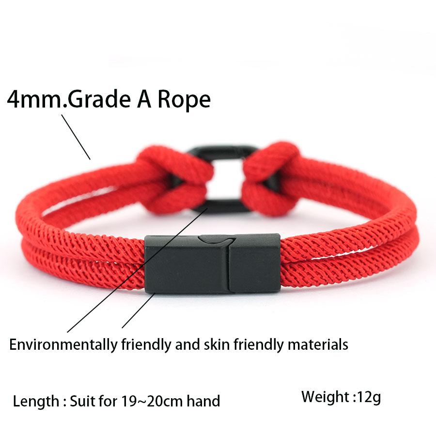 Noter New Unique Men Cord Bracelet Premium Selected 4mm Rope Detachable Magnetic Buckle 6 Color Options Versatile Accessories