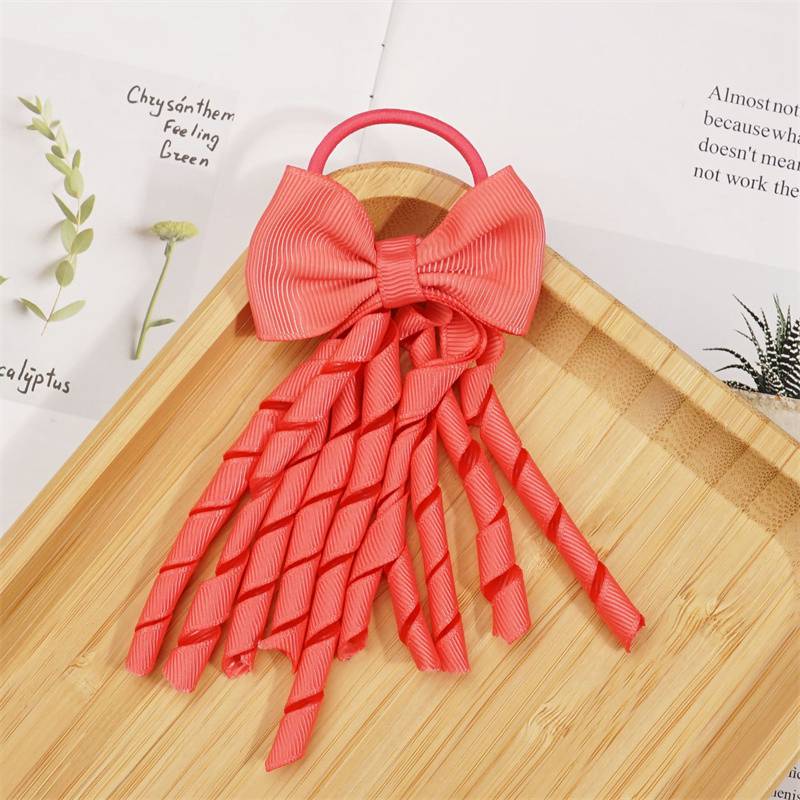 Bow Headdress Roll Tassel Rubber Band Children's Ornaments Hair Ring Hair Rope Cheerleading Girl Hair Accessories