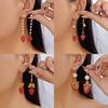 Flower Earrings Alloy Pearl Drop Jewelry For Women With Fruit Design For Casual Wear