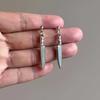 Gothic Y2K Silver Color Short Knife Dangle Earrings for Men Women Fashion Personality Streetwear Rock Party Jewelry Accessories