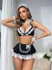 European & American Sexy Lingerie Set: Women's Multi-Piece Maid Role-Play Outfit